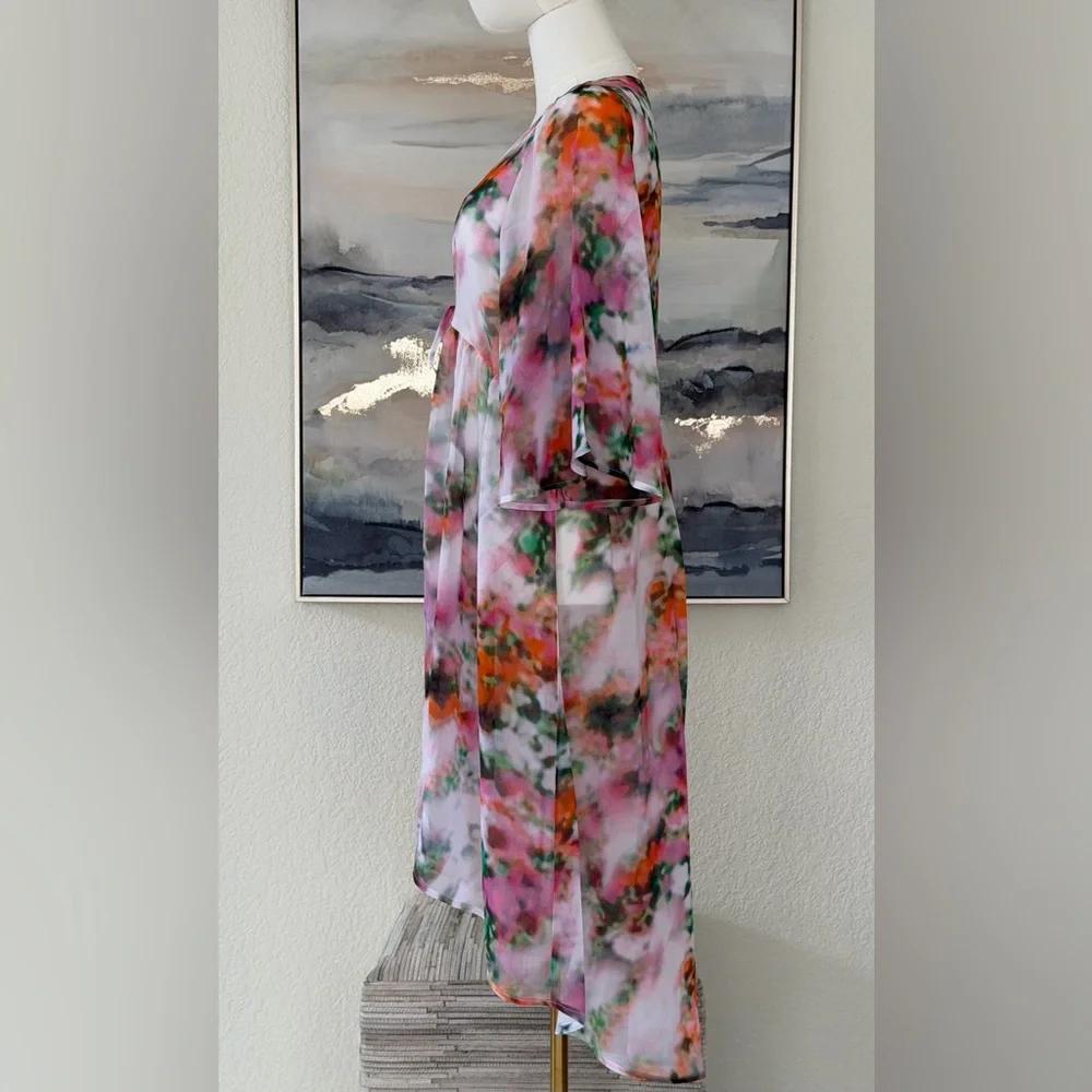 Like Mynded Elegant Floral Watercolor Swim Coverup - Picture 8 of 16